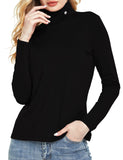 1 x Brand New SSLR Women s Long Sleeve Thermal T-Shirt, Turtleneck, Slim Fit, Basic Top, Brushed Turtleneck Sweater, Black, XXL - RRP €23.9