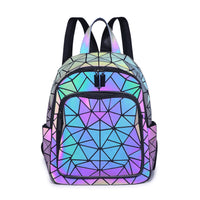 1 x RAW Customer Returns RANSUU Geometric Bags Reflective Backpack Women s Handbag Holographic Holo Shoulder Bag Purse Geometric Luminous Bags Set Mobile Phone Bag NO.A - RRP €29.24