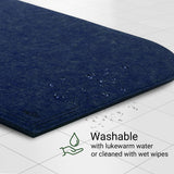 1 x Brand New VILSTO Felt Placemat Set of 18, Washable Placemats, Plate Set Coasters Glasses Cutlery Bags, Kitchen Decoration, Table Decoration Dining Table, Wipeable Placemat, Dark Blue - RRP €35.28