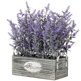 1 x RAW Customer Returns Briful Artificial Lavender in Pot, Artificial Lavender Plant, Flocked Lavender Flowers in Wooden Pot, Small Artificial Plants for Home Decor, Bathroom, Bedroom - RRP €26.21