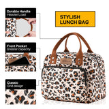 1 x RAW Customer Returns HOMESPON Insulated Lunch Bag for Women Men Work Adults Cooler Bag Lunch Box Container Leopard Print  - RRP €17.99