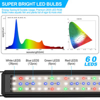 1 x RAW Customer Returns Aquarium LED lighting, full spectrum top light aquarium lamp with timer, 10 brightness levels dimmable, adjustable timer 6 10 12 hours, SPL-45 - RRP €25.2