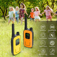 1 x RAW Customer Returns Radioddity PR-T3 Walkie Talkie PMR446 Radio VOX with 16 Channels Flashlight 4KM Range Rechargeable Batteries for Adventure, Outdoor, Camping, 2 Pieces Orange Yellow  - RRP €30.7