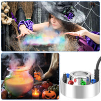 1 x RAW Customer Returns FITNATE High Performance Fog Machine, 1500ML H Large Volume Fog Machine with 6 LED Light Fog Machine Atomizer 50W for Halloween, Pond, Garden, Rockery, Yard - RRP €33.91