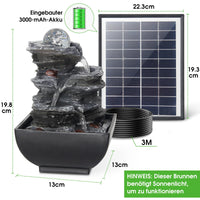 1 x RAW Customer Returns Biling Solar Garden Fountain Solar Fountain for Garden Fountain, 5.5W 3000mAh Battery Solar Powered 3-Tier Rock Waterfall Fountain, Rotating Ball Rocks Freestanding Cascade Fountains - RRP €40.33