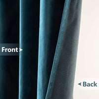 1 x RAW Customer Returns MIULEE Blue-Green Velvet Curtains for Indoor Modern Short Curtains, Elegant Velvet Curtains for Bedroom, 2 Pieces Thermal Winter Curtains for Window, Each 160 CM High, Velvet Curtain for Living Room - RRP €45.49