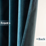 1 x Brand New MIULEE Blue-Green Velvet Curtains for Indoor Modern Curtains, Elegant Velvet Curtains for Bedroom, 2 Pieces Thermal Winter Curtains for Window, Each 200 CM High, Velvet Curtain for Living Room - RRP €47.45