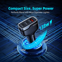 1 x RAW Customer Returns SUNDAREE Car Charger USB C 100W,138W 3 Port 12V 24V Car Mobile Phone Chargers Type C PD QC 3 Way Fast Charging Cigarette Lighter Adapter for Samsung A53 Redmi Note 12 iPhone 14 Macbook Dell XPS Laptop - RRP €27.99