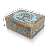 1 x Brand New Great Birthday Gift Handmade Decorative Wooden Jewelry Box Tree of Life Carving Jewelry Organizer Keepsake Box Treasure Chest Holder Watch Box Storage Lock Box Pink  - RRP €20.4