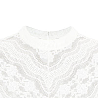 1 x RAW Customer Returns Kelliar Women s White Lace Blouse Elegant Beautiful Closed Lace Oktoberfest Style Blouse White White 42 - RRP €24.0