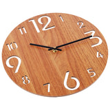 1 x RAW Customer Returns 12 Wooden Wall Clock Vintage Round Home Decor Silent and Non Ticking Easy to Read Battery Operated Kitchen Living Room Bedroom Office Classroom Rustic Clock - RRP €27.06