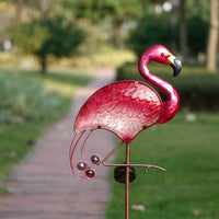 2 x RAW Customer Returns TERESA S COLLECTIONS Garden decoration for outdoors, flamingo garden figure solar light outdoors, 108cm solar garden light metal and glass waterproof path light with ground spike, gifts for women - RRP €75.98