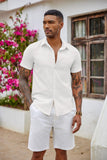 1 x RAW Customer Returns COOFANDY Men s Short Sleeve Shirts Slim Fit Casual Shirt Non-Iron Business Shirt Short Sleeve Shirt Summer Shirts Short Sleeve Shirts Beach Shirt Plain White M - RRP €24.99