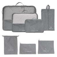 1 x RAW Customer Returns 7-piece packing cubes, high-quality suitcase organizer set, multifunctional organiser, storage and packaging made easy, a must for travel, grey - RRP €18.14