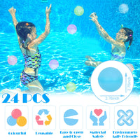 23 x Brand New Daover 24 Pack Reusable Water Bombs, Quick-Fill Silicone Water Ball for Children Adults, Reusable Silicone Water Bombs, Suitable for Summer Theme Parties, Pool Parties - RRP €255.76