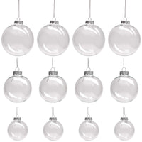 2 x RAW Customer Returns Christmas balls 12 pieces - DIY Christmas tree balls for filling, transparent plastic balls with thread in 3 sizes, 4 pieces each for Christmas, tree decorations, Christmas tree, Christmas decorations, crafts - RRP €34.28