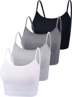 1 x RAW Customer Returns Pack Cropped Tank Tops for Women, Spaghetti Strap Crop Top Basic Sports Crop Cami Half Camisole for Teen Girls - RRP €23.6