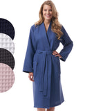 1 x RAW Customer Returns Morgenstern Bathrobe Ladies Waffle Pique Light Cotton Size S Blue - RRP €40.28