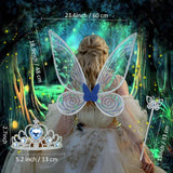 1 x RAW Customer Returns JGT fairy wings for girls adults, carnival butterfly wings for fairy angel princess, costume wings for Halloween birthday stage fairy theme party 60cm x 48cm blue  - RRP €14.99