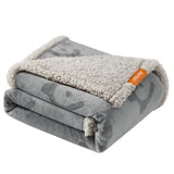 1 x RAW Customer Returns Feandrea Waterproof Dog Blanket, Sherpa Fleece Pet Blanket for Small and Medium Dogs, Cats, 50 x 40 L, Machine Washable, Double Sided Sofa Cover Protector, Gray PPB050G01 - RRP €18.14