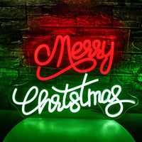 1 x RAW Customer Returns SIGNSHIP Merry Christmas Neon Sign Red Green Letters Christmas Neon Lights Merry Christmas Dimmable Acrylic Neon Light with Switch Novelty Lighting for Wall Decor - RRP €39.88