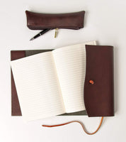 1 x RAW Customer Returns Tivoli A5 medium sized refillable notebook made of recycled leather, handmade in classic Italian style, gift box included, diary A5 15x21 cm brown - RRP €33.95