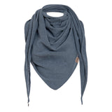 1 x RAW Customer Returns KNIT FACTORY - Iris triangular scarf - scarf for women - shawl - for spring and summer - 92 recycled cotton - jeans - RRP €43.31