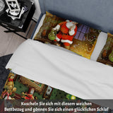 7 x Brand New UGZDEA Christmas Duvet Cover 200x200cm, 3D Christmas Bed Sheet Set with 2 Pillowcases, Santa Claus, Christmas Tree, Deer, Christmas Gift for Kids Teens E, 200x200cm  - RRP €134.4