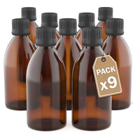 1 x RAW Customer Returns LG Luxury Grace Set 5 Apothecary Bottle, 250 ml. Brown glass bottles with screw cap. Refillable bottles. Dosing and storage of liquid substances. - RRP €15.73