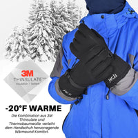 1 x RAW Customer Returns MCTi Winter Ski Gloves Snowboard Snow Cycling Climbing Windproof Waterproof Thermal Thinsulate Men Black - RRP €30.0