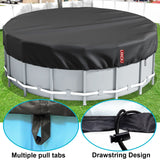 1 x RAW Customer Returns LXKCKJ Round Pool Cover, Winter Covers for Above Ground Pools, Extra Thick Pool Cover with Drawstring Design, PE Tarpaulin Ideal for Waterproof and Dustproof 7.6 m, Black  - RRP €122.94