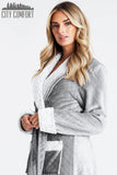 1 x RAW Customer Returns CityComfort Women s Winter Robe, Women s Fleece Lined House Robe Dark Grey White, M  - RRP €31.99