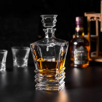 1 x RAW Customer Returns KANARS 5-piece whiskey glasses and carafe set, 800 ml whiskey decanter with 4x 260 ml glasses, lead-free crystal glasses, beautiful gift box, high quality - RRP €65.99