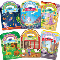 1 x RAW Customer Returns Elfew 6 Pack 3D Reusable Sticker Book for Children 2-4 Year Olds, Stickers for Children, 3D Puffy Stickers, Dinosaur, Underwater World, Farm, Wildlife, Space, Vehicle, Sticker Gift - RRP €14.75