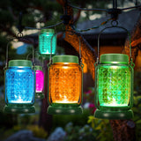 4 x Brand New Homdat Solar Lamps for Outdoors 4 Pack LED Solar Sensor Light for Outdoors IP65 Waterproof Solar Lanterns for Outdoors Solar Lights Garden Hanging Multi-Colored Mason Jar Lights for Balcony Patio Decoration - RRP €106.0