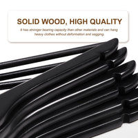 1 x RAW Customer Returns HOUSE DAY Wooden Clothes Hangers 32 Pieces Wooden Clothes Hangers Black Wooden Hangers Black Wooden Clothes Hangers Wooden Clothes Hangers Stable Rotatable Clothes Hangers 44.5cm Wide, with Notch, Rose Gold Hook - RRP €38.66