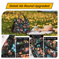 1 x RAW Customer Returns HOMESPON Cooler Bag Small Foldable Insulated Lunch Bag Picnic Bag Thermal Bag for Women Adults Lunch Box Container with Shoulder Strap Front Pocket for Work Picnic Colorful Flower  - RRP €19.99