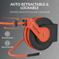 1 x RAW Customer Returns Giraffe Tools Automatic Pneumatic Hose Reel with 3 8 Pneumatic Hose, 15m 1m Wall Mounted Pneumatic Hose Reel with 1 4 Quick Coupling 300 PSI - RRP €107.89