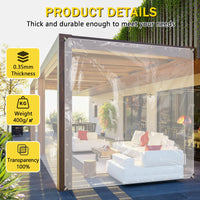 1 x RAW Customer Returns Transparent Outdoor Waterproof Tarpaulin 2x4m 420 g m Protective Tarpaulin PVC Reinforced Awning with Eyelets, Durable Tear Resistant for Multipurpose Protection for Terraces Garden Furniture Car - RRP €58.99