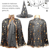 1 x Brand New YeahBoom Witch Cloak, Children s Wizard Cloak, Witch Wizard Cloak, Witch Wizard Cloak, Wizard Cape, Wizard Cape, Wizard Coat Children, Children s Halloween Costume, Wizard Cape Witch Cloak with Hat - RRP €7.04