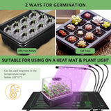 1 x RAW Customer Returns YAUNGEL indoor greenhouse cultivation box, 10 pieces 120 cells mini greenhouse cultivation set with raised lid, seedling starter trays greenhouse cultivation tray with lid for plant, black - RRP €18.94