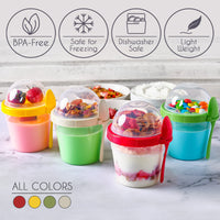 1 x RAW Customer Returns CRYSTALIA Yoghurt Cup to Go with Lid Set of 4 500ml 100 BPA FREE Cereal Cup to Go, Porridge To Go, for Breakfast, Fruit Container Cereal Containers Yoghurt to Go Cup with Spoon - RRP €21.76