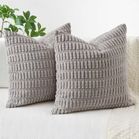 1 x Brand New MIULEE Set of 2 40 x 40 cm Corduroy Cushion Covers Modern Cushion Covers Decorative Sofa Cushions Throw Pillows Soft Decorative Cushion Cover for Living Room Sofa Bedroom Boho Decor Light Gray - RRP €14.99