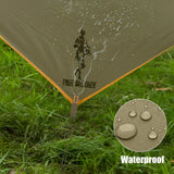 1 x RAW Customer Returns FREE SOLDIER Waterproof Camping Sheet Large Hammock Tent Tarp Portable Tarpaulin Anti-UV Sun Cover Sun Shade Awning for Camping Hiking Orange,with Nails  - RRP €39.99