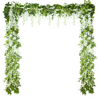 1 x RAW Customer Returns Syhood Artificial Wisteria Garland 26m 4 Pack Artificial Wisteria Artificial Flowers Silk Flowers Artificial Wisteria Artificial Wisteria Hanging Flower White  - RRP €30.99