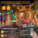 1 x RAW Customer Returns Ollny outdoor fairy lights 40M - 400 LED fairy lights inside warm white and colorful 4 in 1 Christmas tree fairy lights outside power with remote control timer, outdoor fairy lights 11 modes Christmas lights - RRP €15.12