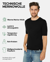 1 x RAW Customer Returns DANISH ENDURANCE Men s Merino Wool Short Sleeve Top, Premium Thermal Underwear, Black, XL - RRP €53.95