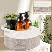 1 x RAW Customer Returns OUTBROS Storage Basket, Cotton Rope Woven Basket, Wicker Basket, Decorative Woven Storage Basket, Stackable Multi-Purpose Organization Container, Beige Brown - RRP €23.99