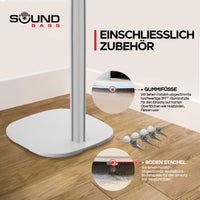 1 x RAW Customer Returns 2 x Soundbass ONE Floor Stand, in white, twin pack, compatible with Sonos ONE, ONE SL Play 1, full hardware kit included, designed in the UK - RRP €126.04