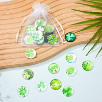 1 x RAW Customer Returns BBTO Set of 24 Four-Leaf Clover Glass Stones Sets 25 mm Diameter Colorful Lucky Clover Glass Stones Mixed Color Lucky Stones Lucky Charm with Organza Bag and Gift Tag - RRP €12.1